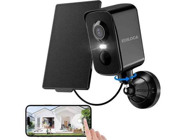 Security Camera Wireless Outdoor, 2K Pan Rotating 300° Solar Panel Battery Powered WiFi Camera with PIR Human Detection, Color Night Vision, 2-Way...