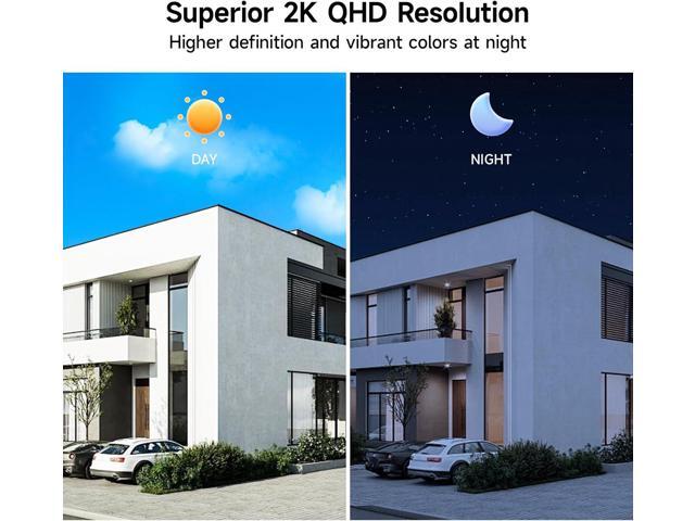 Security Camera Wireless Outdoor, 2K Pan Rotating 300° Solar Panel Battery Powered WiFi Camera with PIR Human Detection, Color Night Vision, 2-Way...