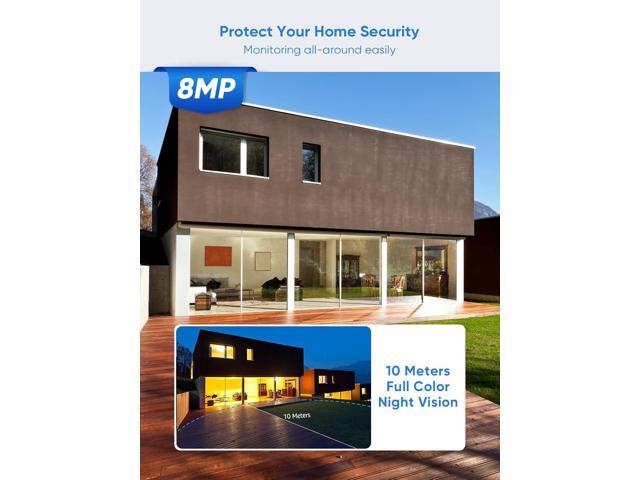 SANNCE 8MP Full-Color H.264+ Outdoor Wireless Security Camera with 2-Way Audio, Dual-Band WiFi 2.4G/5.8G, Motion/Human Detection & Alarm, 100ft...