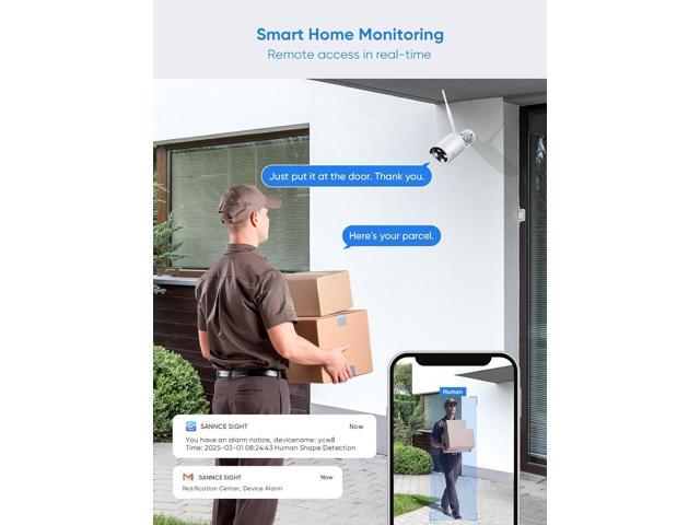 SANNCE 8MP Full-Color H.264+ Outdoor Wireless Security Camera with 2-Way Audio, Dual-Band WiFi 2.4G/5.8G, Motion/Human Detection & Alarm, 100ft...