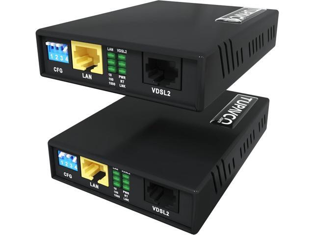 Ethernet Extender Kit Tupavco TEX-200 - Cable Extension up to 5000ft Over Phone Line or CAT5/6 Twisted Copper Wire (300Mbps Max Bandwidth) Single...