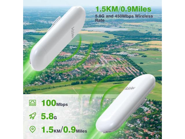 CPE467 Wireless Bridge, 1.5KM Long Range 5.8GHz Outdoor Point-to-Point Wireless Bridges, IP65 Weatherproof PtP WiFi Bridge Ideal for Surveillance...