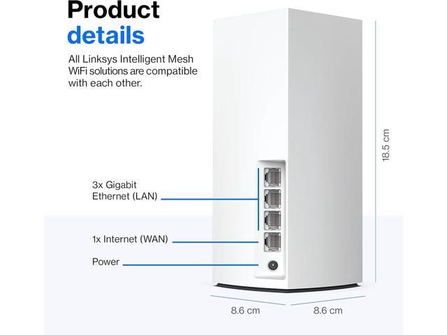 Linksys Atlas WiFi 6 Router Home WiFi Mesh System, Dual-Band, 4,000 Sq. ft Coverage, 50+ Devices, Speeds up to (AX3000) 3.0Gbps - MX2000 2-Pack