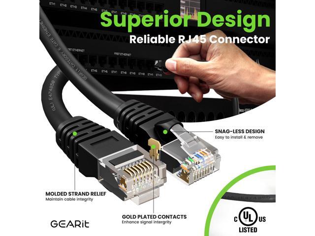 GEARit Cat 6 Ethernet Cable Pack - 50-Pack 1 ft Cat6 Ethernet Patch Cables RJ45 Network Patch Cable, 10 Gbps Snagless Gold-Plated Connectors -...