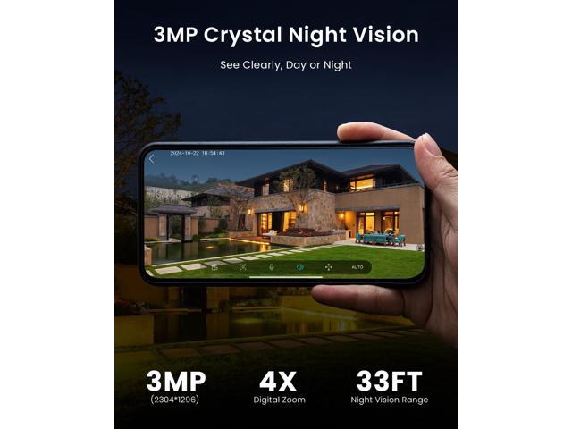ieGeek Security Cameras Wireless Outdoor Pan Rotating 180° Home Security Cameras, 2.4G WiFi Camera Battery Powered with 2K Color Night Vision,...