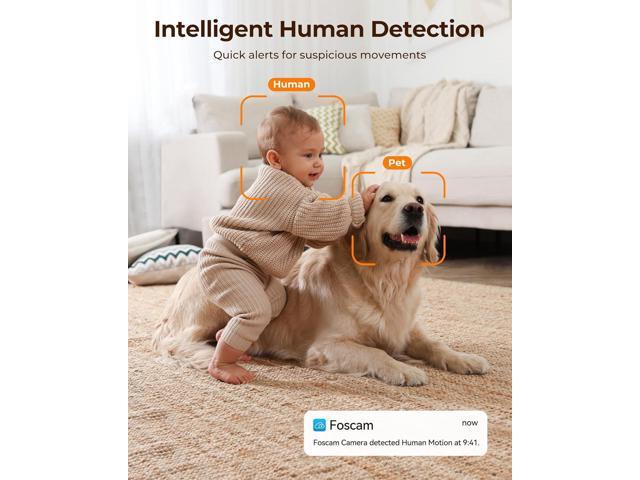 FOSCAM Home Security Camera R4S 4MP WiFi IP Camera,Wireless Baby Monitor with AI Human Detection Sound Detection 33ft Night Vision 2 Way Audio...