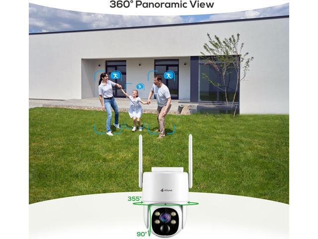 Kittyhok PT Solar Camera Security Outdoor 2K FHD Security Camera Wireless Outdoor, Solar Battery Powered, Color Night Vision, Smart Detection,...