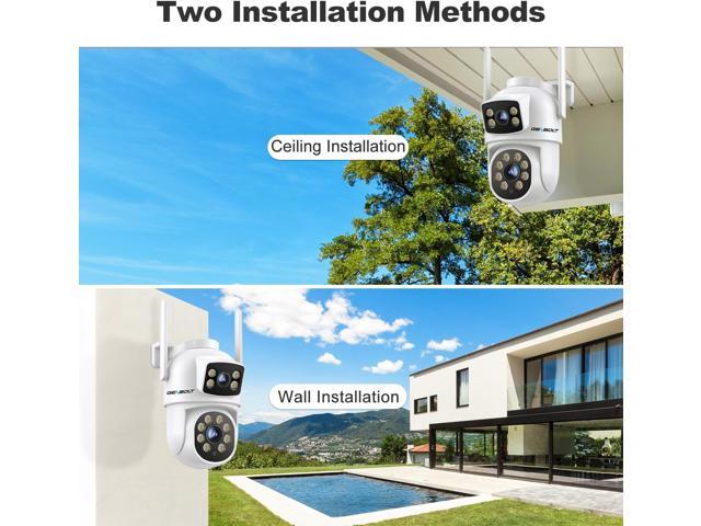 GENBOLT PTZ WiFi Security Camera Outdoor with Dual Lens, CCTV Surveillance with Dual View, Cloud Storage Upgraded with Color Night, Auto Tracking...