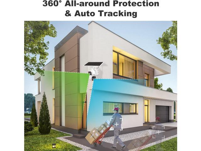 GENBOLT Solar WiFi Security Camera Outdoor Wireless, 8W 15600mAh Battery Powered Home Surveillance Cam CCTV with Dual View, Dual Lens Spotlight IP...