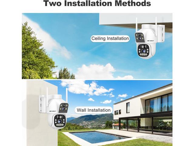 GENBOLT Solar WiFi Security Camera Outdoor Wireless, 8W 15600mAh Battery Powered Home Surveillance Cam CCTV with Dual View, Dual Lens Spotlight IP...