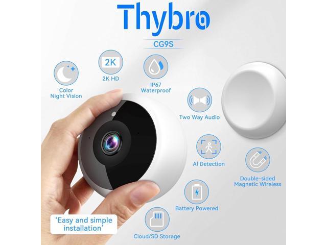 Magnetic Security Camera Wireless - 2Pack AI Motion Detection, 2K HD Video, Battery Powered, Ease of Setup, 2-Way Audio,IR Color Night Vision,...