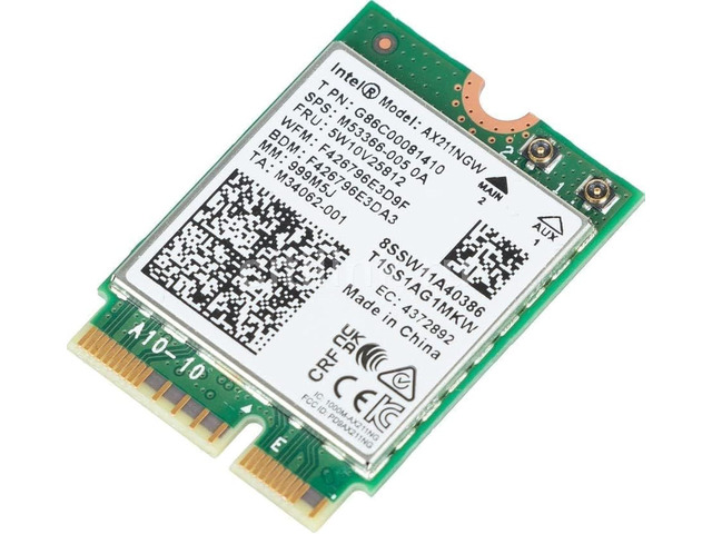 WiFi 6E Adapter for Intel AX211 Tri-Band, Up to 2.4 Gbps CNVio2 M.2 Bluetooth 5.3 Support Requires Intel 11th Gen and Above CPUs, Windows...