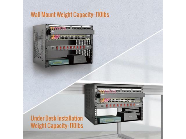 Tecmojo 8U Wall Mount Rack,8U Rack 14 inch Depth,19' Network Rack for Shallow Server and IT Equipment, Network Switches,Patch Panel...
