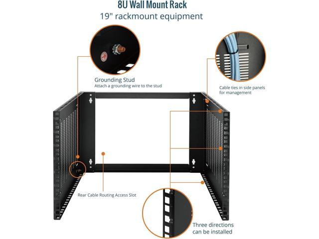 Tecmojo 8U Wall Mount Rack,8U Rack 14 inch Depth,19' Network Rack for Shallow Server and IT Equipment, Network Switches,Patch Panel...