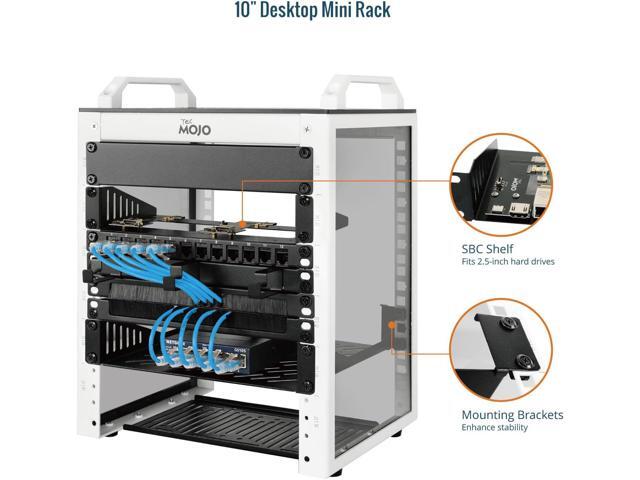 Tecmojo 6U Network Rack, 10 inch Mini Server Rack with 2 Side Translucent Panels & 2 Top Handles, 7.87 inch Deep, for 10 inch IT Equipment & A/V...