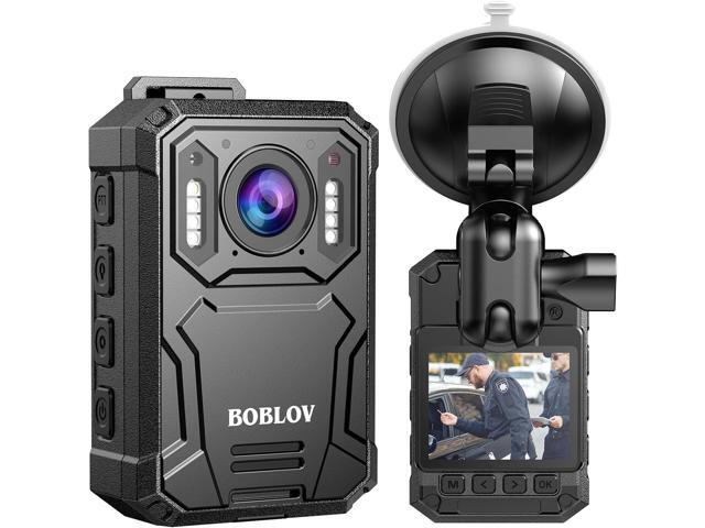 BOBLOV KJ23Pro 2K Body Camera, 128GB Body Worn Camera with Night Vision, 4000mAh Battery for 15 Hours Continuous Recording, with Car Suction for...