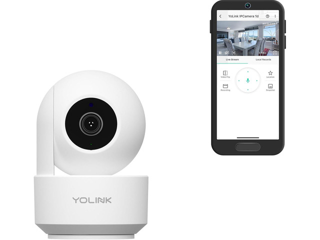 YoLink Uno 2.4G WiF Wireless Home Security Camera Indoor, for Baby and Pet Monitor, 1080p Dog Camera with Phone App, Night Vision B/W, 2-Way Audio,...