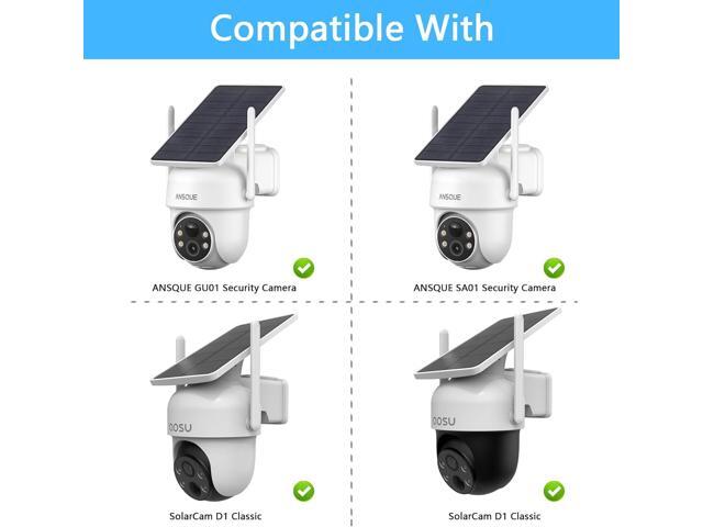 Gutter Mount for AOSU Solar Security Cameras Outdoor Wireless(SolarCam D1 Classic) and ANSQUE Security Cameras Wireless Outdoor (GU01/SA01)2pack,White