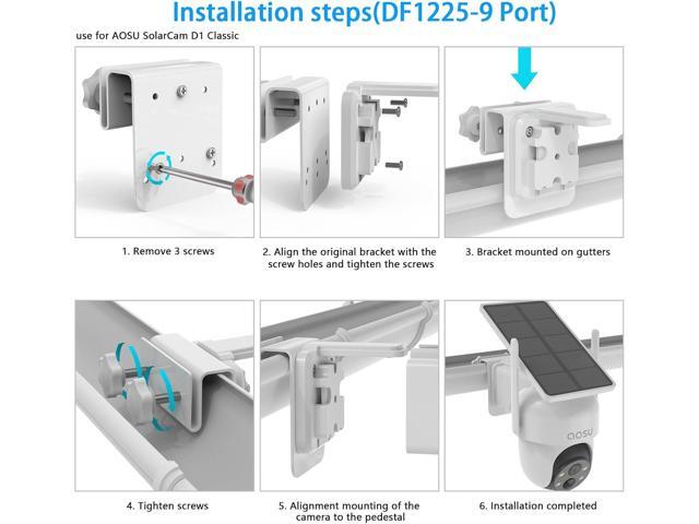 Gutter Mount for AOSU Solar Security Cameras Outdoor Wireless(SolarCam D1 Classic) and ANSQUE Security Cameras Wireless Outdoor (GU01/SA01)2pack,White