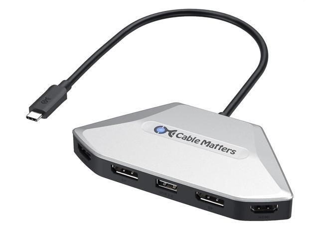 Cable Matters 4K Quad Display USB C MST Adapter, Windows Only, Supports Up to [8K@60Hz / 4X 4K@60Hz Video, 140W Charging], USB C Hub with 2X...