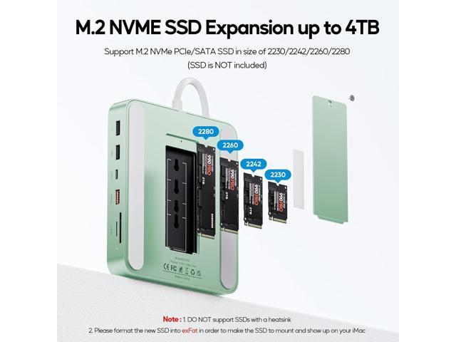Upgraded 11 in 1 USB C Hub for iMac 24 inch USB Hub 2021 2023 2024 Support M.2 SSD (NOT Included), iMac Hub M1 M3 M4 Accessories, 4K HDMI, 2.5G...