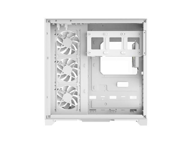 Iceberg PC Gaming ATX Case Crystal Edge Full Panoramic View Three Sides Tempered Glass Window with Seven high-Performance Fans aRGB (White)