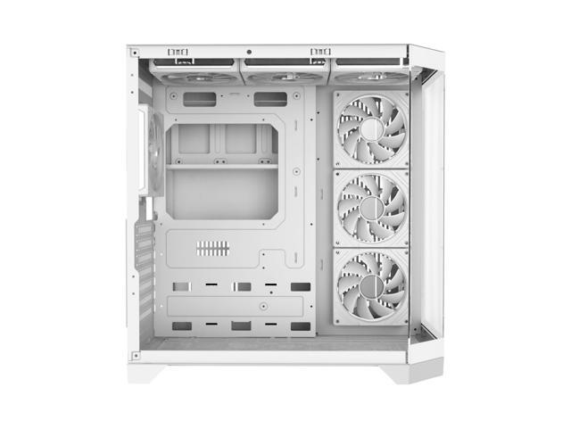 Iceberg PC Gaming ATX Case Crystal Edge Full Panoramic View Three Sides Tempered Glass Window with Seven high-Performance Fans aRGB (White)