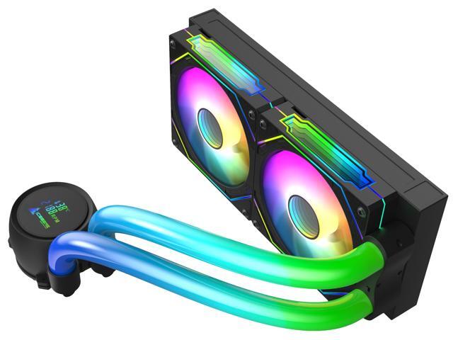 Iceberg Maximus 240 high-Performance Gaming PC aRGB Liquid Cooling, Water Cooler for CPU Intel or AMD with 240mm Radiator and Two RGB 120mm Fans...