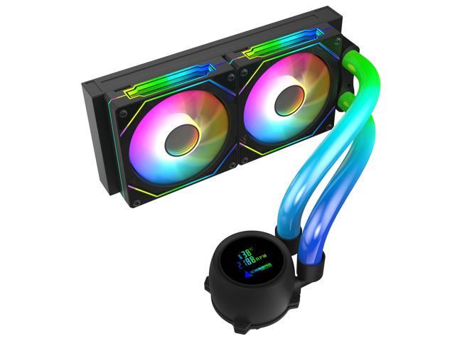 Iceberg Maximus 240 high-Performance Gaming PC aRGB Liquid Cooling, Water Cooler for CPU Intel or AMD with 240mm Radiator and Two RGB 120mm Fans...