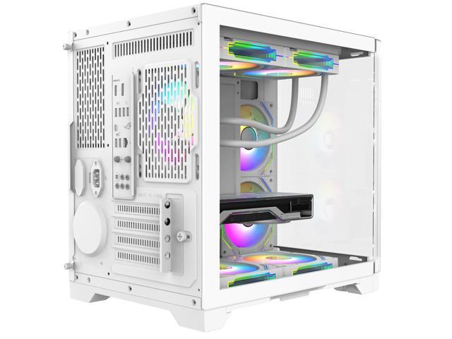 Iceberg Gaming PC Case Crystal Wave M White curved tempered Glass with PSU 650WX 650W 80 plus White