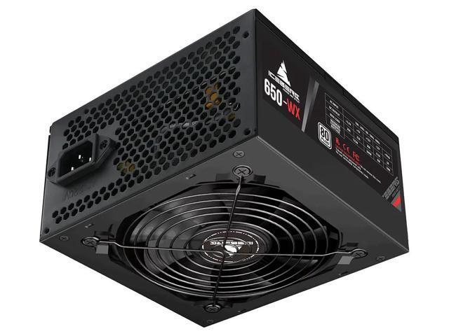 Iceberg Gaming EATX Full PC Case Wood Vector BLK tempered Glass with PSU 650WX 650W 80 plus white and seven aRGB fans