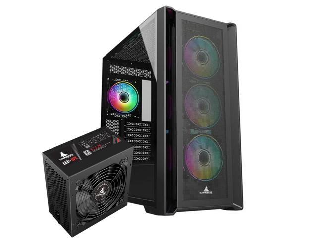 Iceberg Gaming Combo: Titan M16 Plus EATX Case with (7) Seven aRGB Fans + 650-WX 650W 80 plus Power Supply