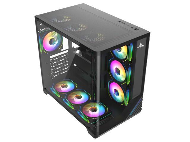 Iceberg Gaming Combo Case Crystal Wave L with seven (7) aRGB Fans + Power Supply 650W 80 plus 650-WX