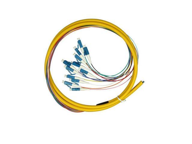 FOR LC UPC 12 fanout fiber optic Pigtail SM simplex 12 1.5M Optical fiber pigtail /cord cable 12 color bunchy pigtail