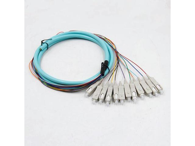 FOR SC OM3 12 s fanout fiber optic Pigtail SM simplex 12 1.5M Optical fiber pigtail /cord cable 12 color bunchy pigtail