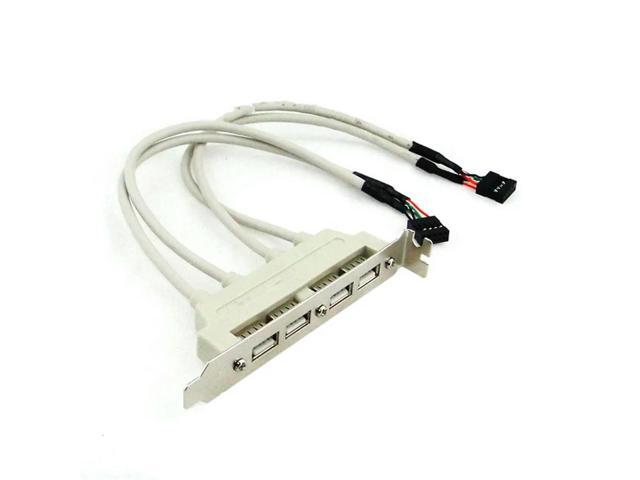 FOR 4 PORTS USB 2.0 Female Screw to 2Motherboard 9p header cable with bracket 4-Port USB Rear Panel Bracket Host Adapter