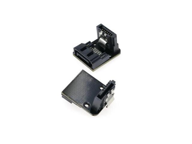 FOR 2Pcs/lot SATA Female to Male Adapter with Lock and 90 Degree Elbow for PC Hardware and Motherboard