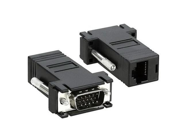 FOR 10pcs VGA Extender Male to LAN CAT5 CAT6 RJ45 Network Cable Female Adapter Kit