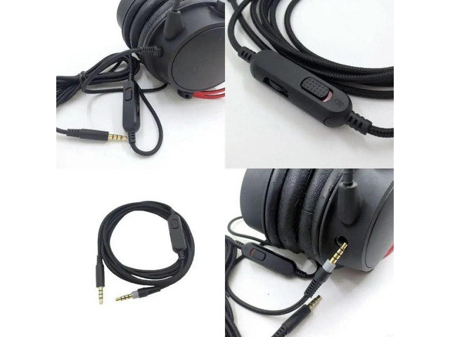 FOR Headph Cable with Inline Mute Control Wire for Cloud Mix and for Alpha Headset Wear-resistant Detachable Cable