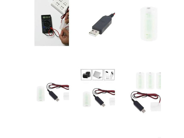 FOR USB Power Supply Cable Replace 1-4x D 1.5V 3V 4.5V 6V Accessories