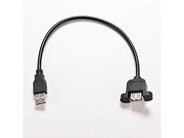 USB 2.0 Male to Female Panel Mount Extension