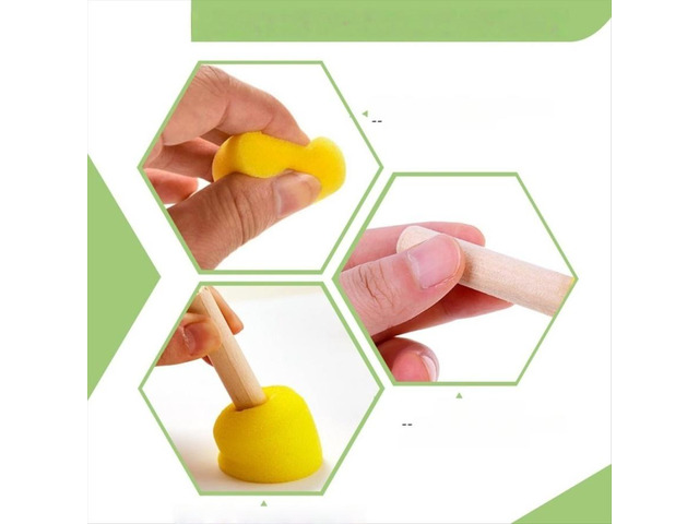 60Pcs 5-Size Sponge Brushes Painting Set
