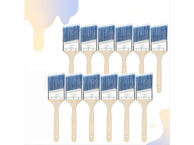 12Pack 3in Angle Paint Brushes