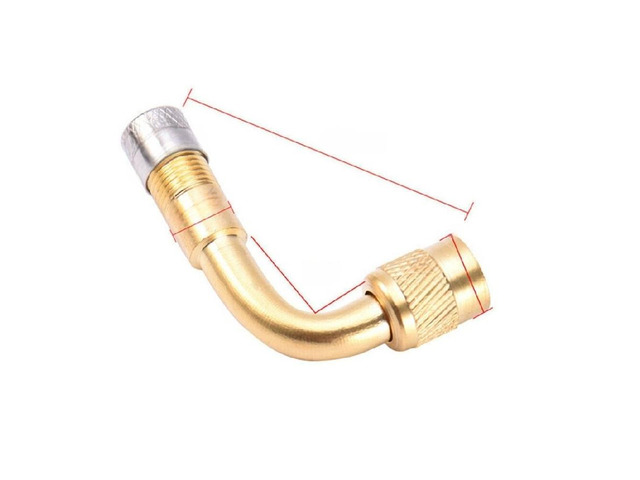 Tire Valve 90 Degree Adapter Copper 1Pc