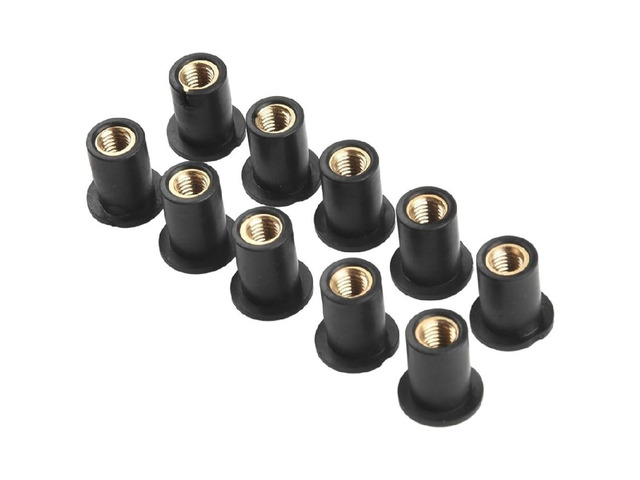 Windshield Mounting Nuts 10Pcs Rubber+Brass