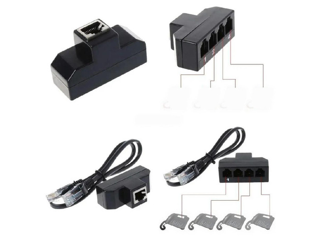 RJ45 to RJ11 Adapter 8P8C Male to 4 RJ11 Female