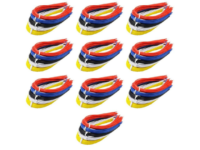 FOR 100Pcs Double Head PCB Solder Cable 20CM 26AWG Breadboard Fly Jumper Wire Cable Tin Conductor 5 Color