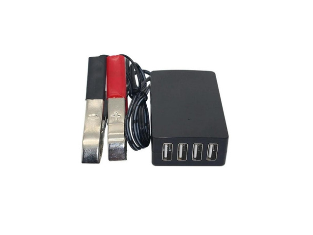 FOR 4USB Port Power Adapter with Clip 12V 24V to 5V 8A for Charging Cell Ph Emergency USB Power High Efficiency