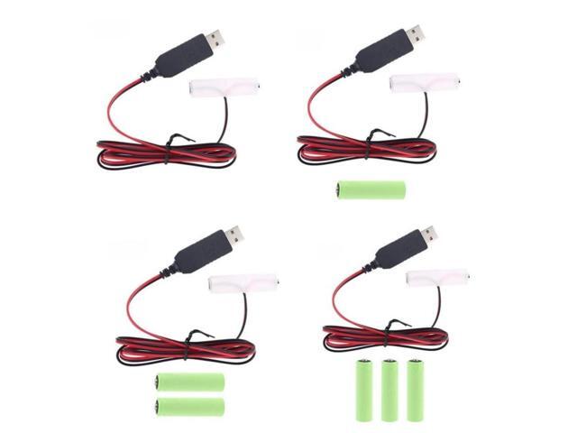 FOR 1PC AA Adapter Detachable USB Power Supply Cable Cord Replacement 1 to 4pcs AA for LED Remotes