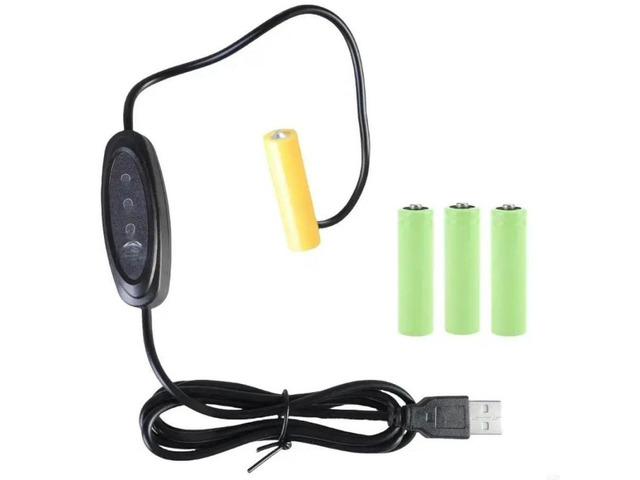 FOR USB AA Cable, Power Supply Converter for LED Lights and Remote, 5V, 2A to 3V, 4.5V, 6V, 5W, LR6
